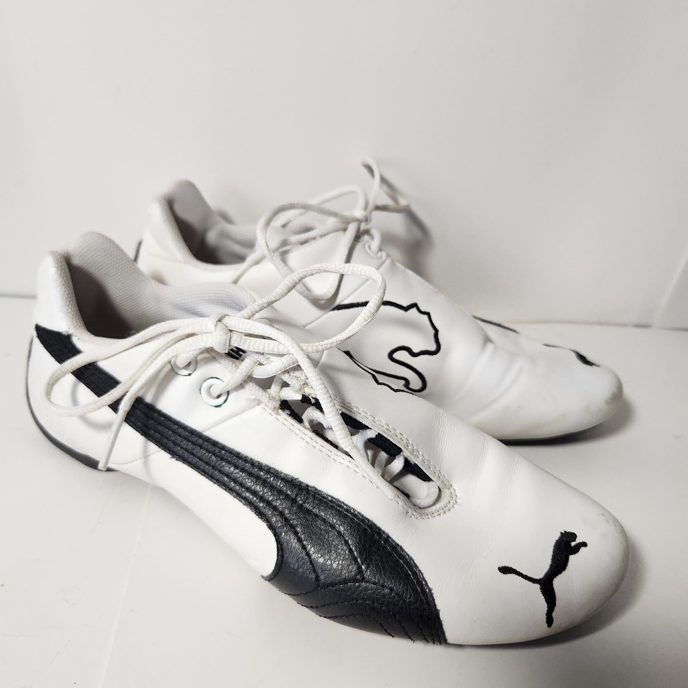 Y2k Puma Future Cat Womens Sneakers White Black Leather Low Top Driving Shoes